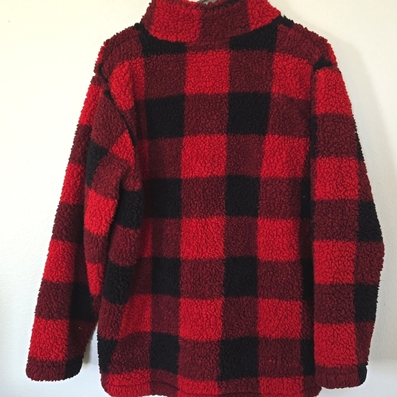 Eddie Bauer Buffalo Plaid Fuzzy Jacket Size Large - Picture 4 of 5